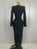 Sexy Luxury Sparkly Beading Bandage Long Sleeve Bodycon Dress   2025 New Women Celebrity Party Elegant Evening Club Pary Dresses