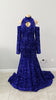 Long Sparkly Prom Dresses 2022 High Neck Mermaid Long Sleeve Sequined Sexy Royal Blue Girls Prom Gala Prom Gowns