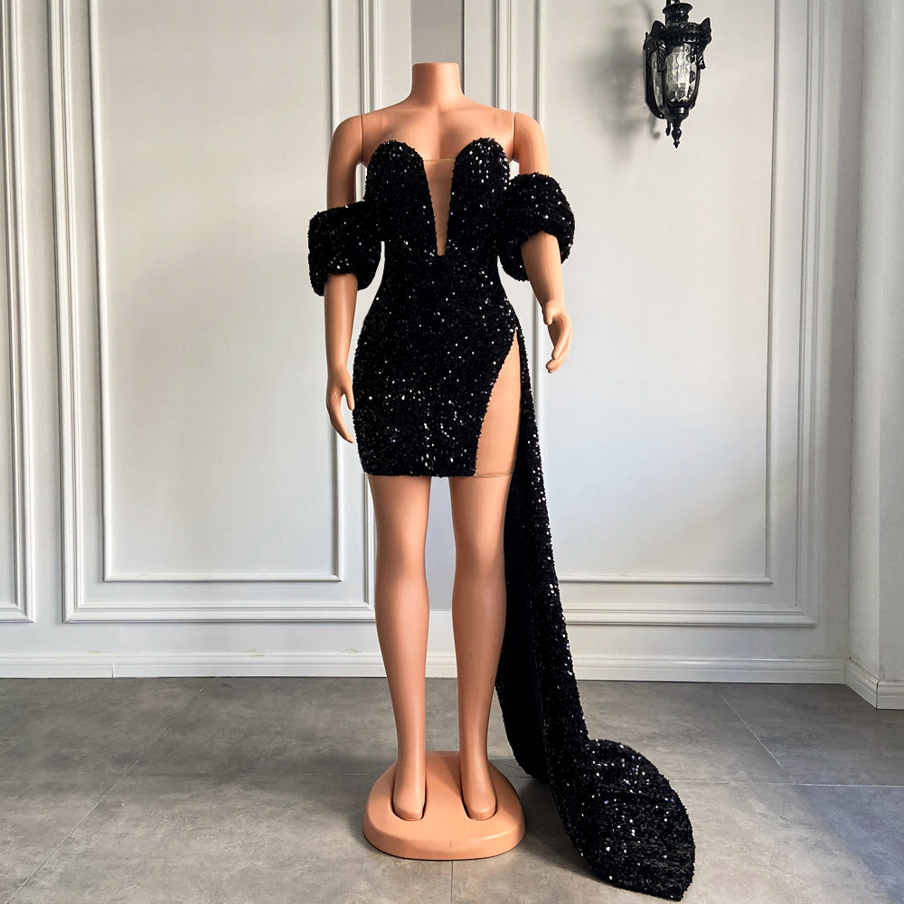 Stunning Off The Shoulder Sexy  Real Custom Made Short Prom Dresses, Evening Dress and summer dress