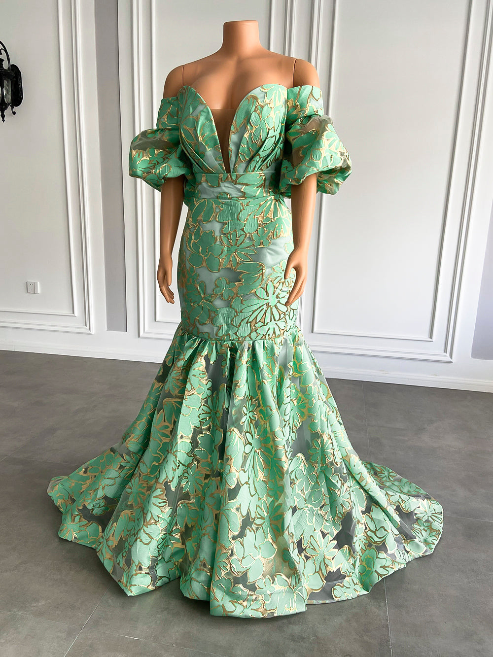 New Arrival Long Evening Dresses 2022 Mermaid Style Off The Shoulder Mint Green Dubai Women Formal Party Gowns