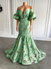 New Arrival Long Evening Dresses 2022 Mermaid Style Off The Shoulder Mint Green Dubai Women Formal Party Gowns
