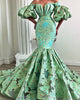 New Arrival Long Evening Dresses 2022 Mermaid Style Off The Shoulder Mint Green Dubai Women Formal Party Gowns