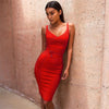 Spaghetti Strap V-neck Tight sexy Cocktail party bandage dress