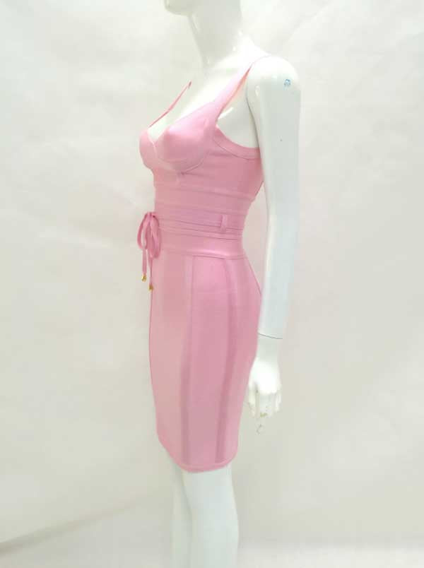Spaghetti Strap V-neck Tight sexy Cocktail party bandage dress